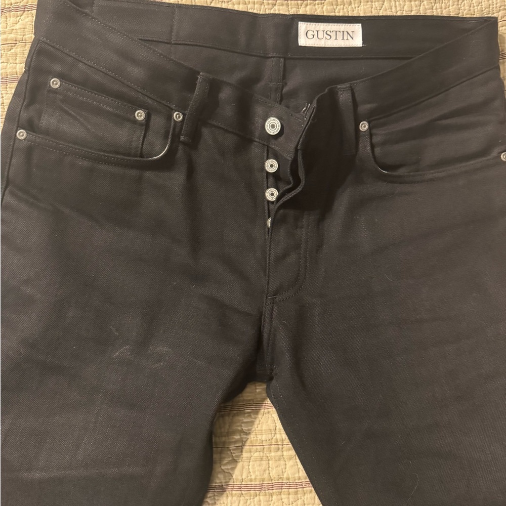 Gustin Men's Slim Black Jeans